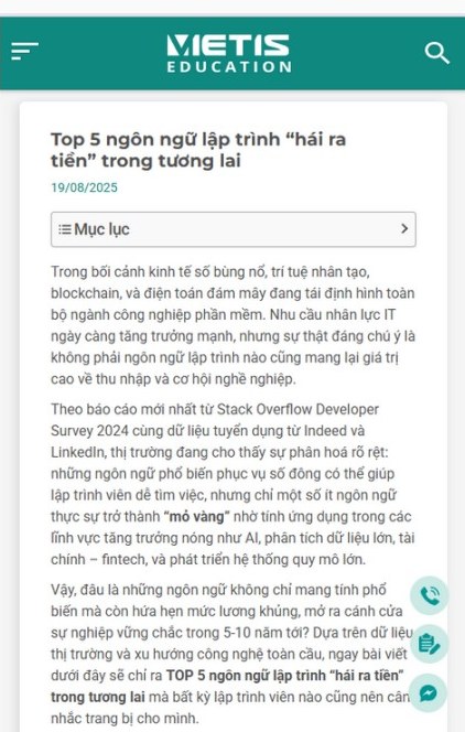 Top 5 ngôn ngữ lập trình